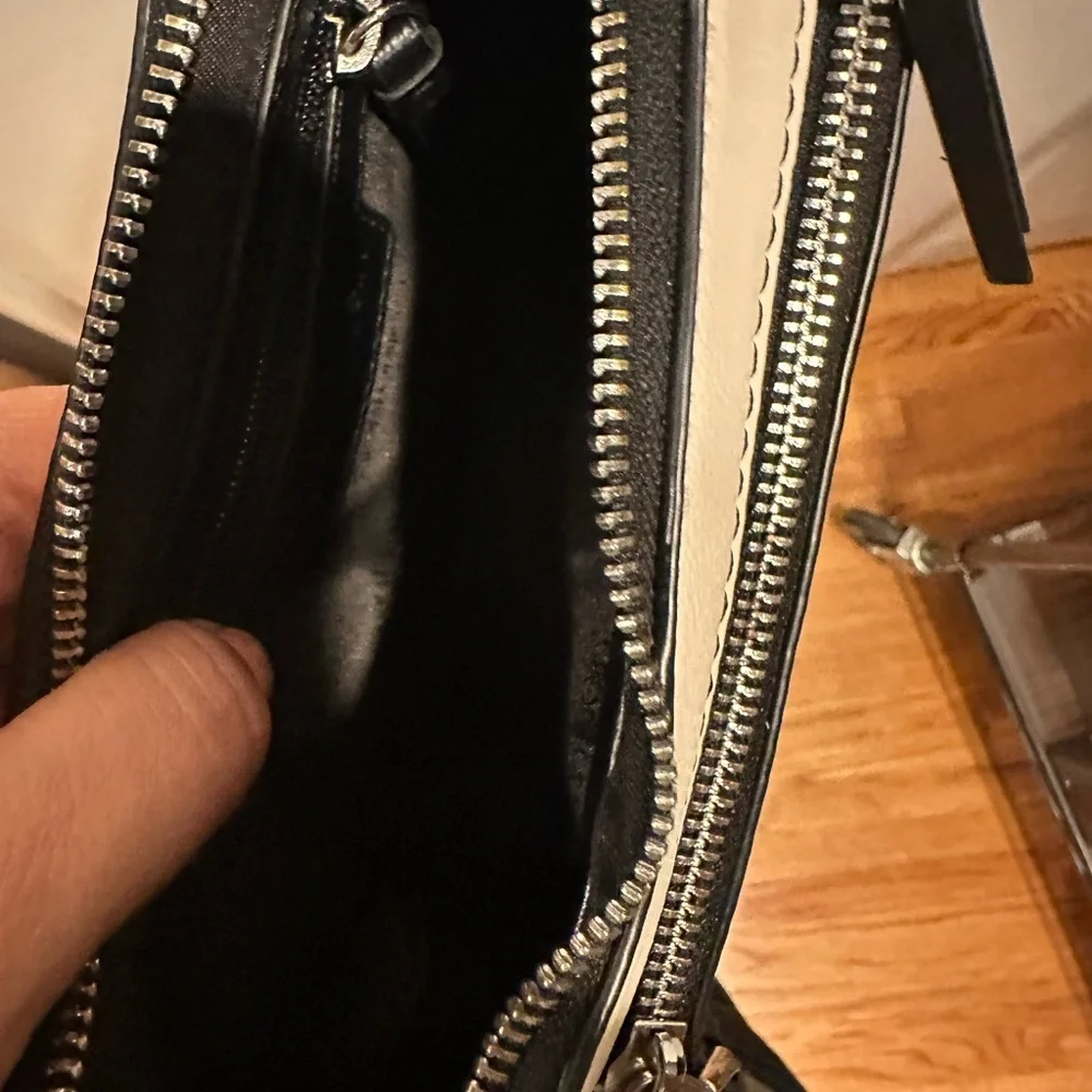 Calvin Klein White and Black Hobo Bag